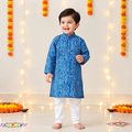 Neel Bandhej Kurta Pajama Set | Blue | Pure Cotton