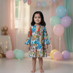 Cotton Girls Kids Dress Jungle Safari