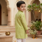 Sage Green Lucknow Chikankari Kurta Pajama Set | Pure Chanderi