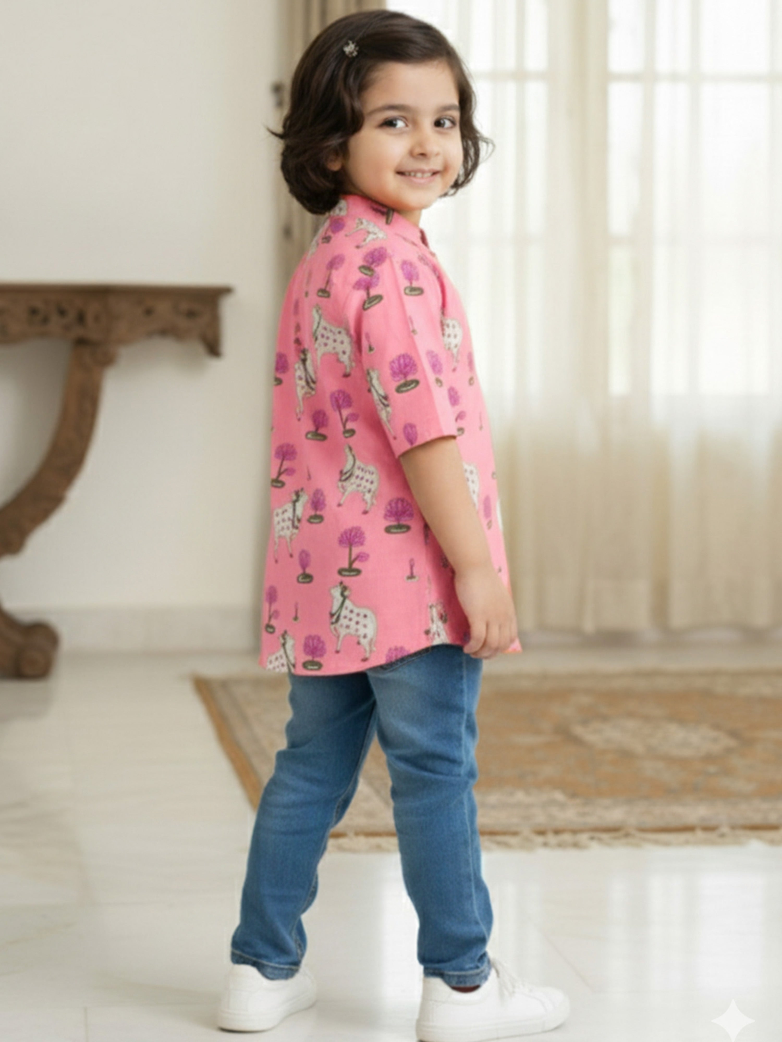 Pink Pichwai Kurti| Pure Cotton