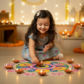 Blue Pichwai  Girls Dress | Pure Cotton