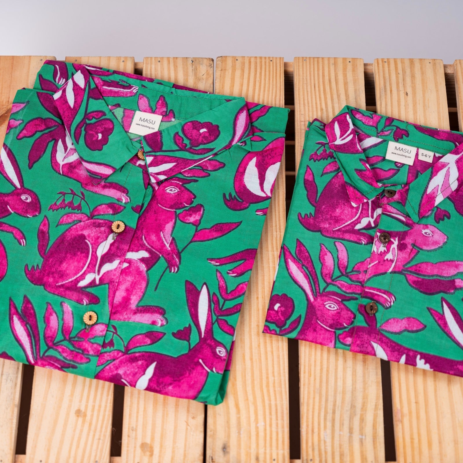 Adorable Cotton Rabbit Shirts for Father & Kids: Match in Style!