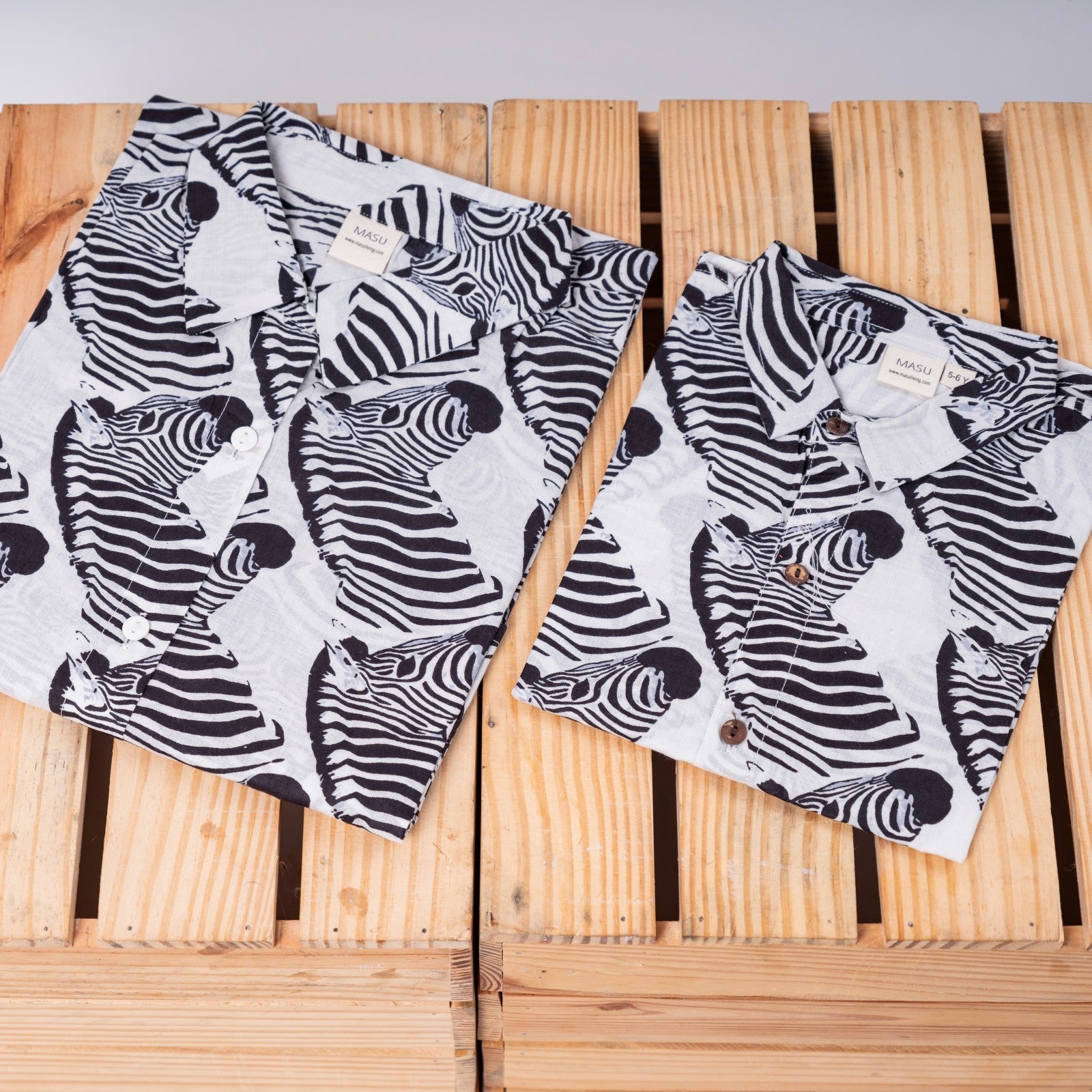 Cotton Zebra Print Twinning Shirts for Father & Son: Match in Style!