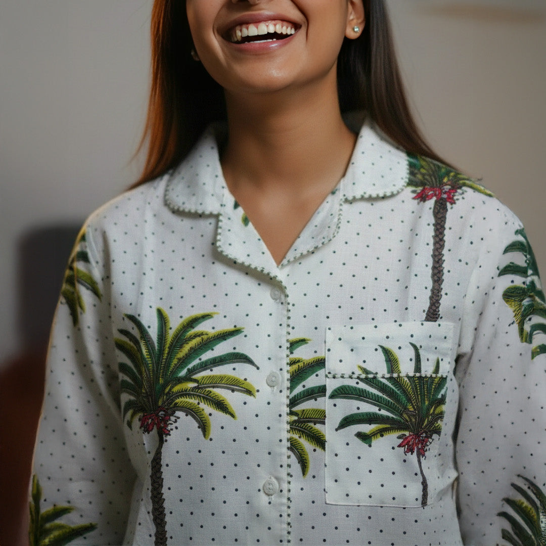Tropical Dreams| Adult Nightsuit Set| Pure Cotton