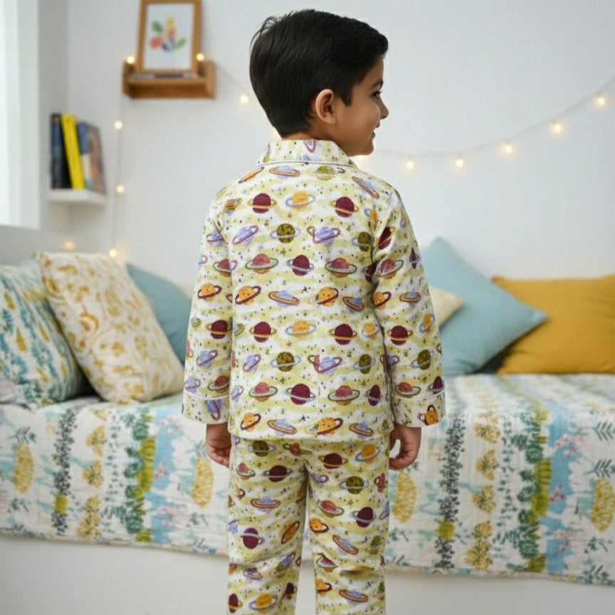 Planets | Kids Night suit Set |Pure Cotton