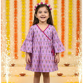 Cotton Girls Frock Purple Boota