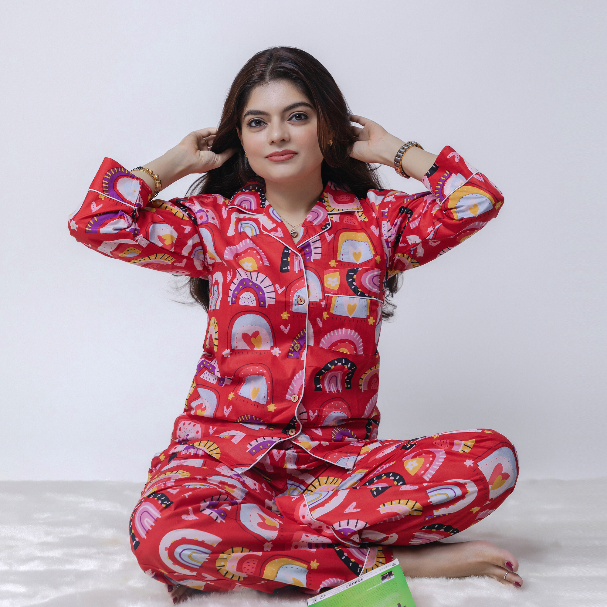 Holiday Mood | Adult Nightsuit Set| Pure Cotton