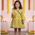 Cotton Girls Frock Yellow Boota