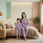 Purple Hearts Twinning Nightsuit Set| Pure Cotton