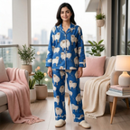 Baa Baa Blue Sheep Twinning Nightsuit Set| Pure Cotton