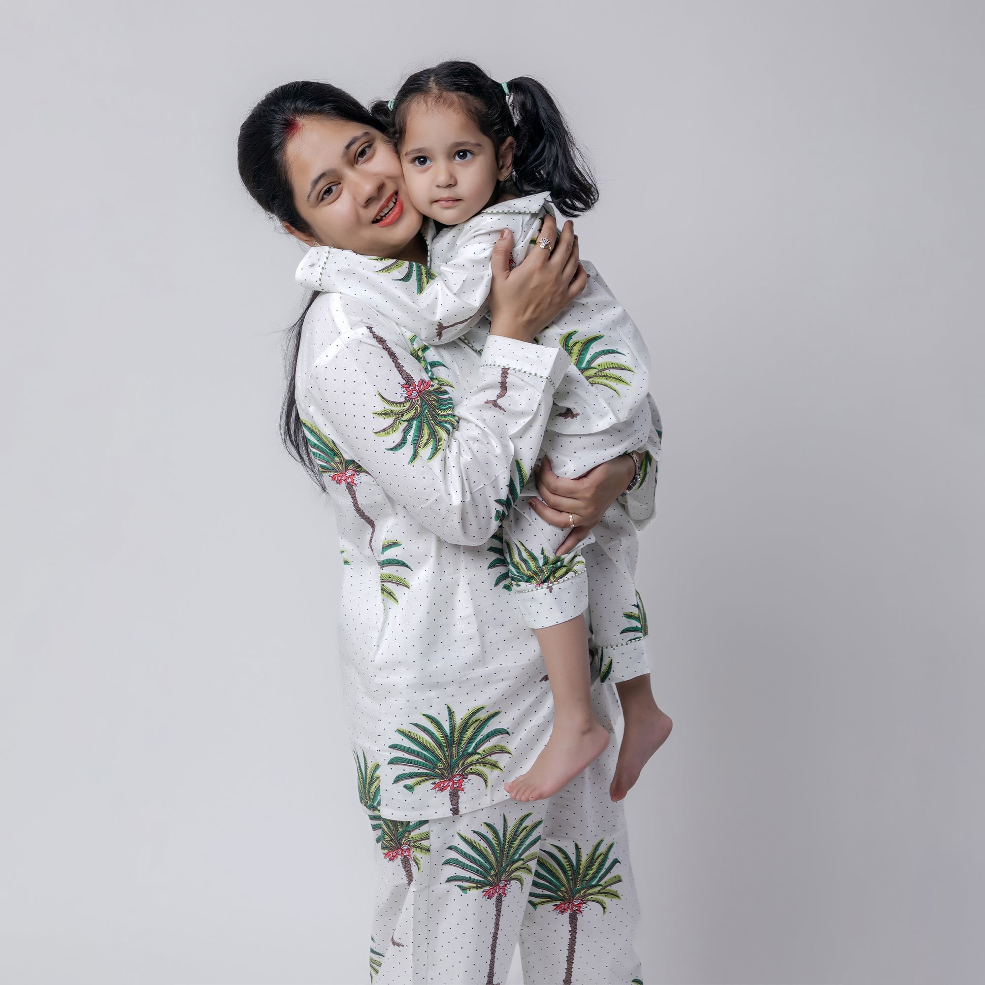 Tropical Dreams Twinning Nightsuit Set| Pure Cotton