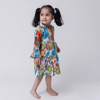 Cotton Girls Kids Dress Jungle Safari