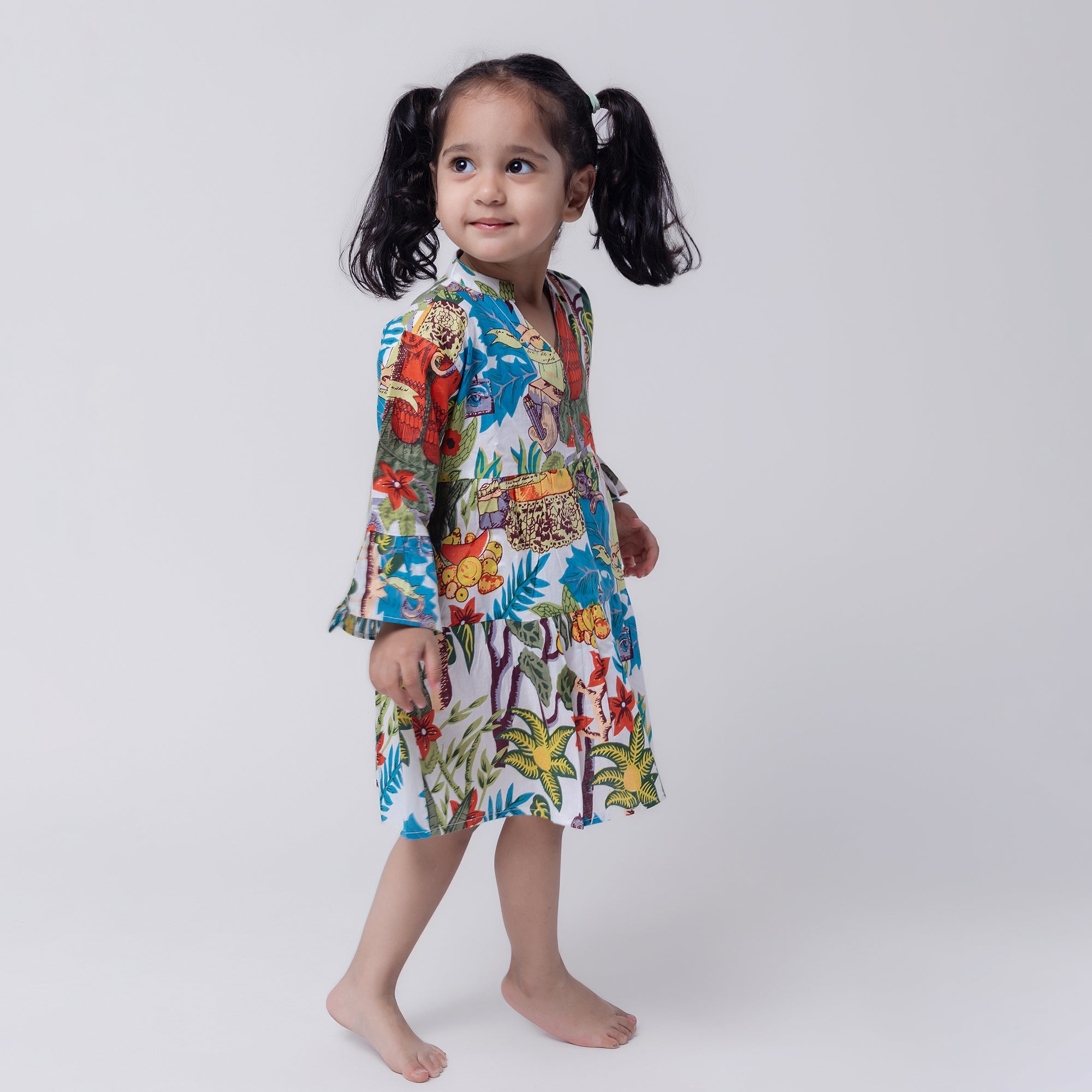 Cotton Girls Kids Dress Jungle Safari