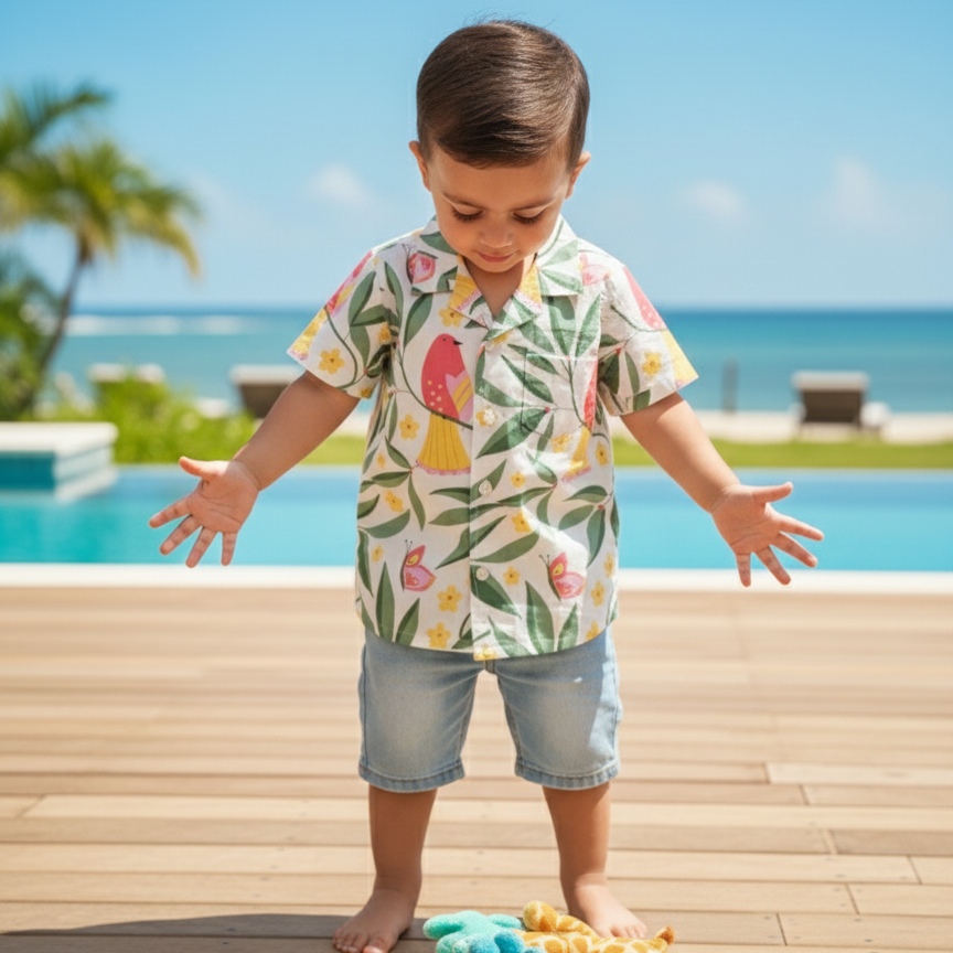 Cool Shirt for Boys| White Bird| Pure Cotton
