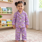 Magical Unicorn Dreams | Purple | Kids Night suit Set |Pure Cotton