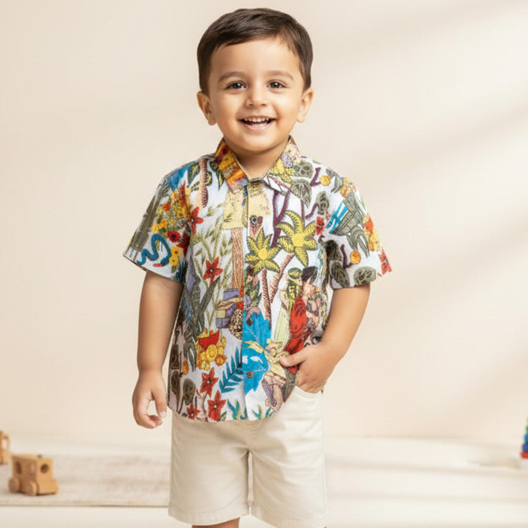 Cotton Boys Shirt Jungle Safari