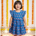 Cotton Girls Frock Blue Boota
