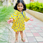 Cotton Girls Frock Yellow Boota