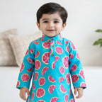 Blue Nimboo Boy Kurta Pyjama Set | Pure Cotton