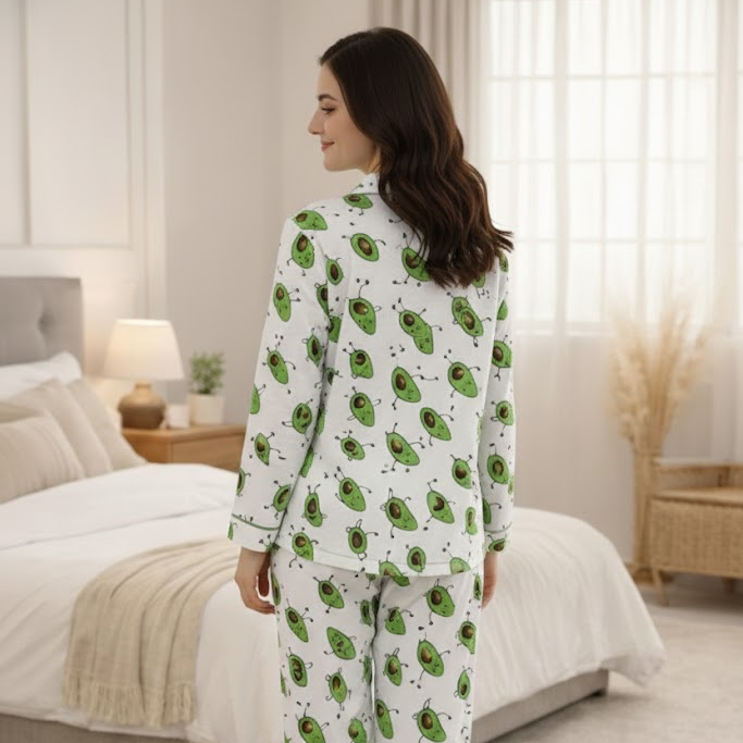Avocado Twinning Nightsuit Set| Pure Cotton
