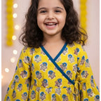 Cotton Girls Frock Yellow Boota