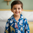 Blue Jungle | Kids Night suit Set |Pure Cotton