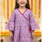 Cotton Girls Frock Purple Boota