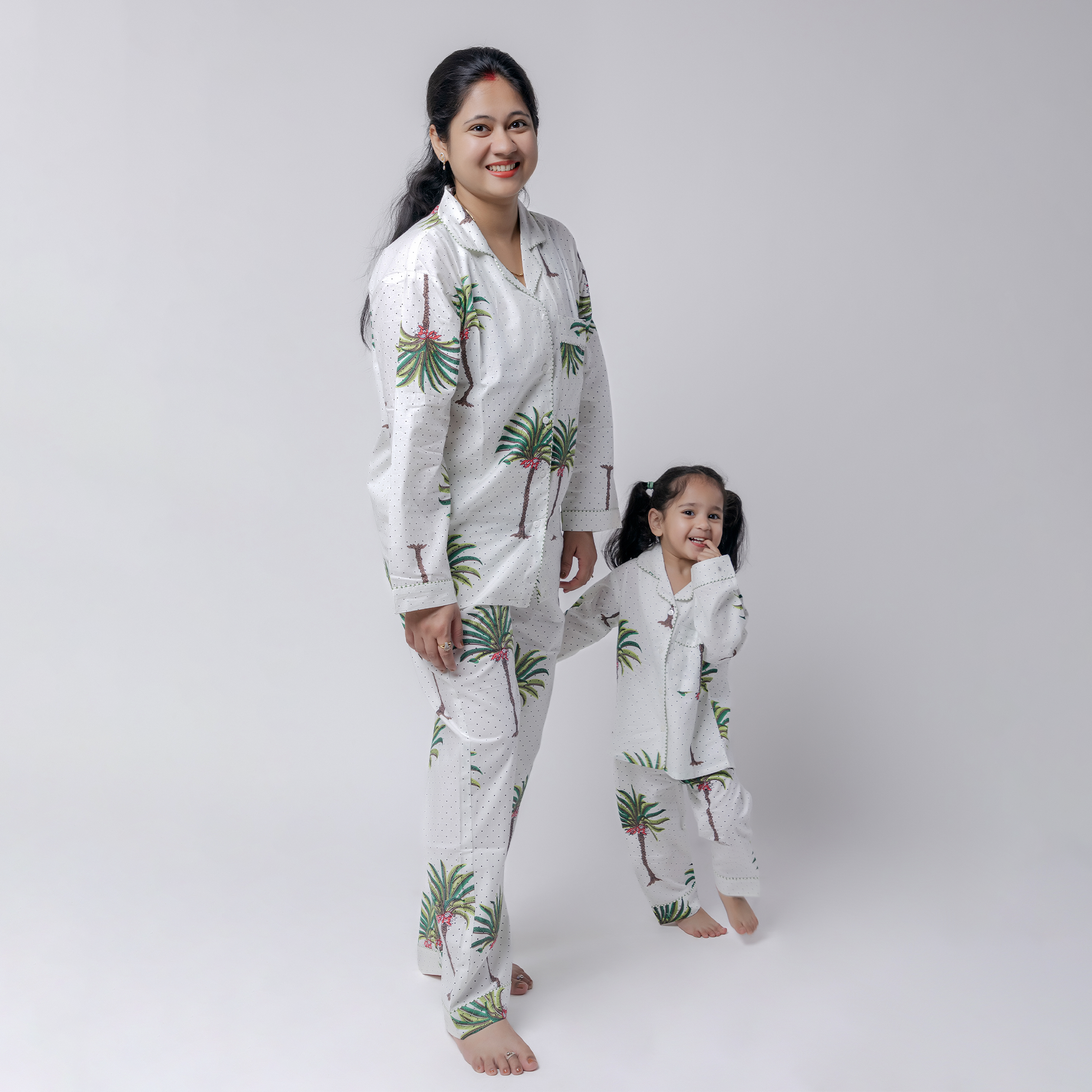 Tropical Dreams Twinning Nightsuit Set| Pure Cotton