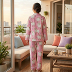 Baa Baa Pink Sheep | Adult Nightsuit Set| Pure Cotton