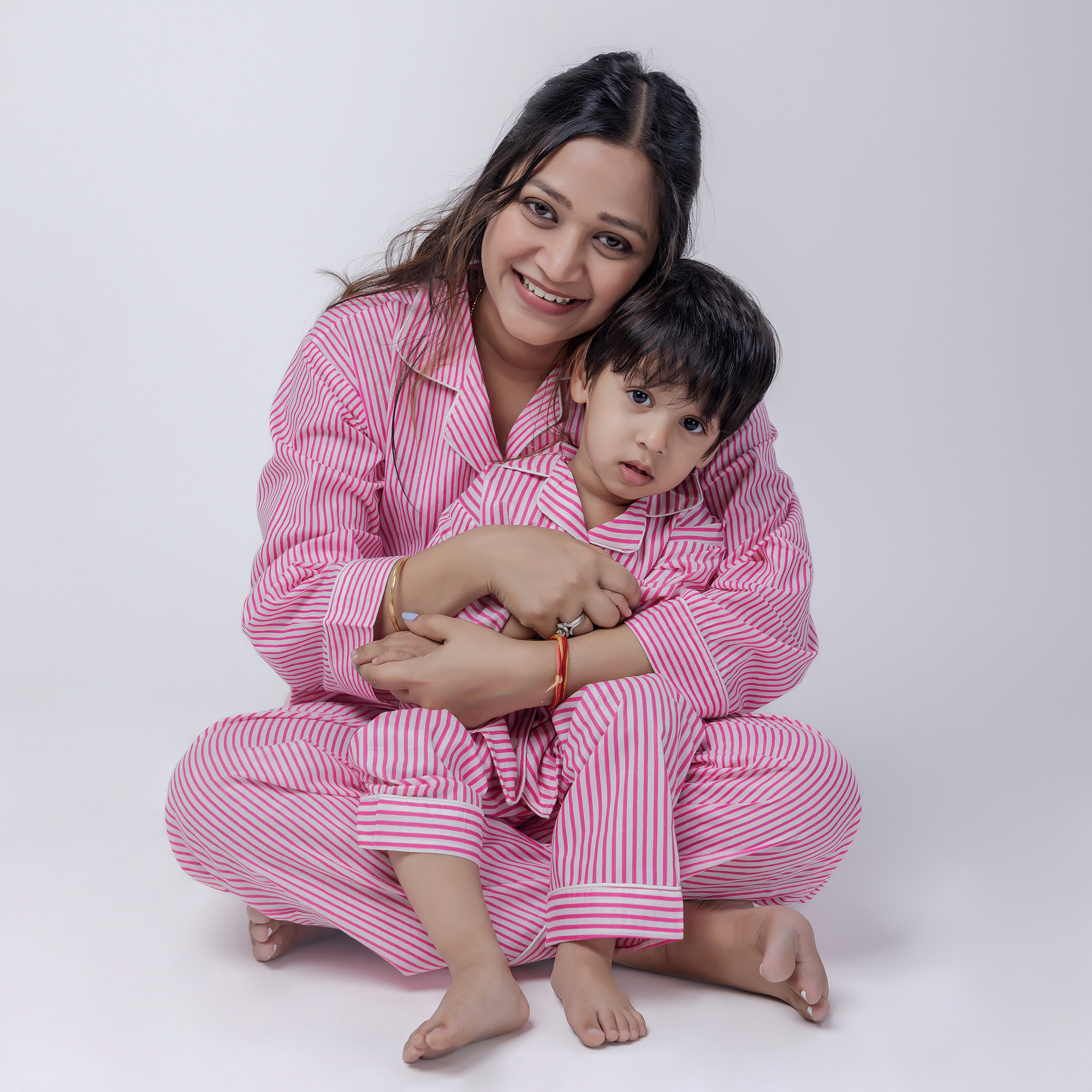 Sunday Stripes Twinning Nightsuit Set| Pure Cotton