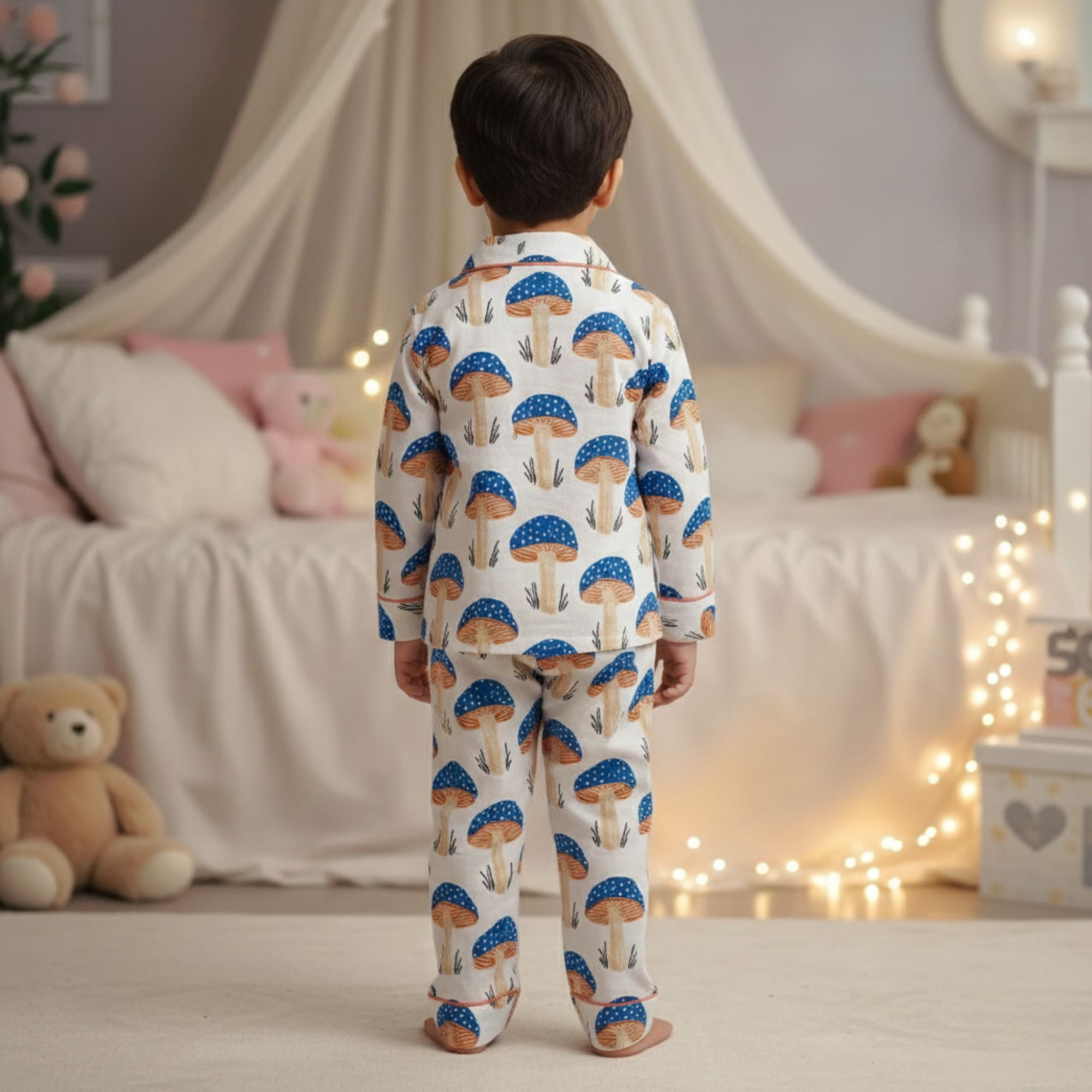 Mushrooms| Kids Nightsuit Set |Pure Cotton