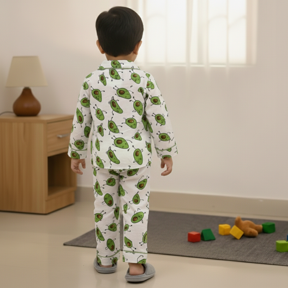 Avocado Twinning Nightsuit Set| Pure Cotton