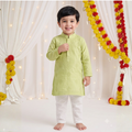 Sage Green | Lucknow Chikankari Kurta Pajama Set | Pure Cotton Silk