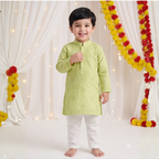 Sage Green | Lucknow Chikankari Kurta Pajama Set | Pure Cotton Silk