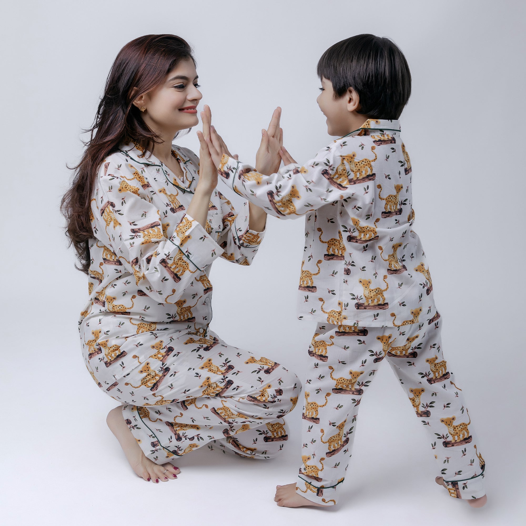 Jungle Safari Twinning Nightsuit Set| Pure Cotton