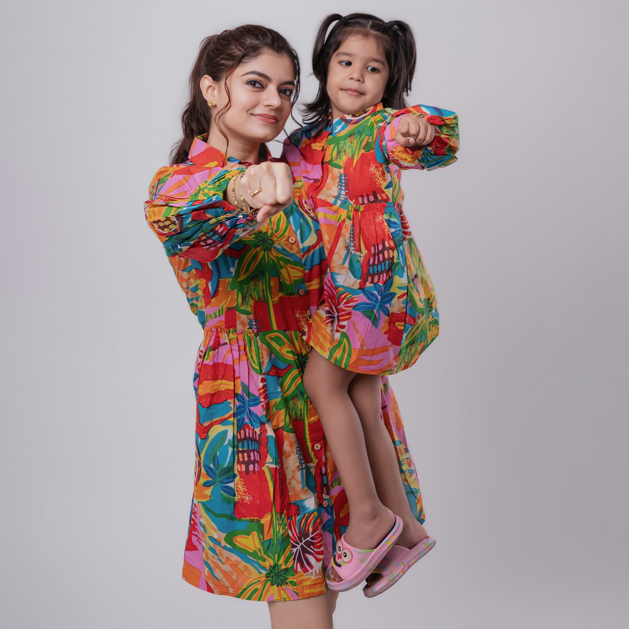 Cotton Birthday Party Twinning Dresses for Moms & Kids: Match in Style!