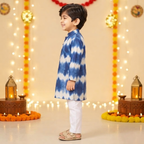 Leher Rang Kurta Pajama Set | Blue | Pure Cotton