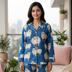 Baa Baa Blue Sheep | Adult Nightsuit Set| Pure Cotton