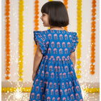 Cotton Girls Frock Blue Boota