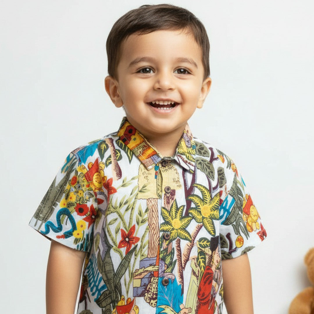 Cotton Boys Shirt Jungle Safari