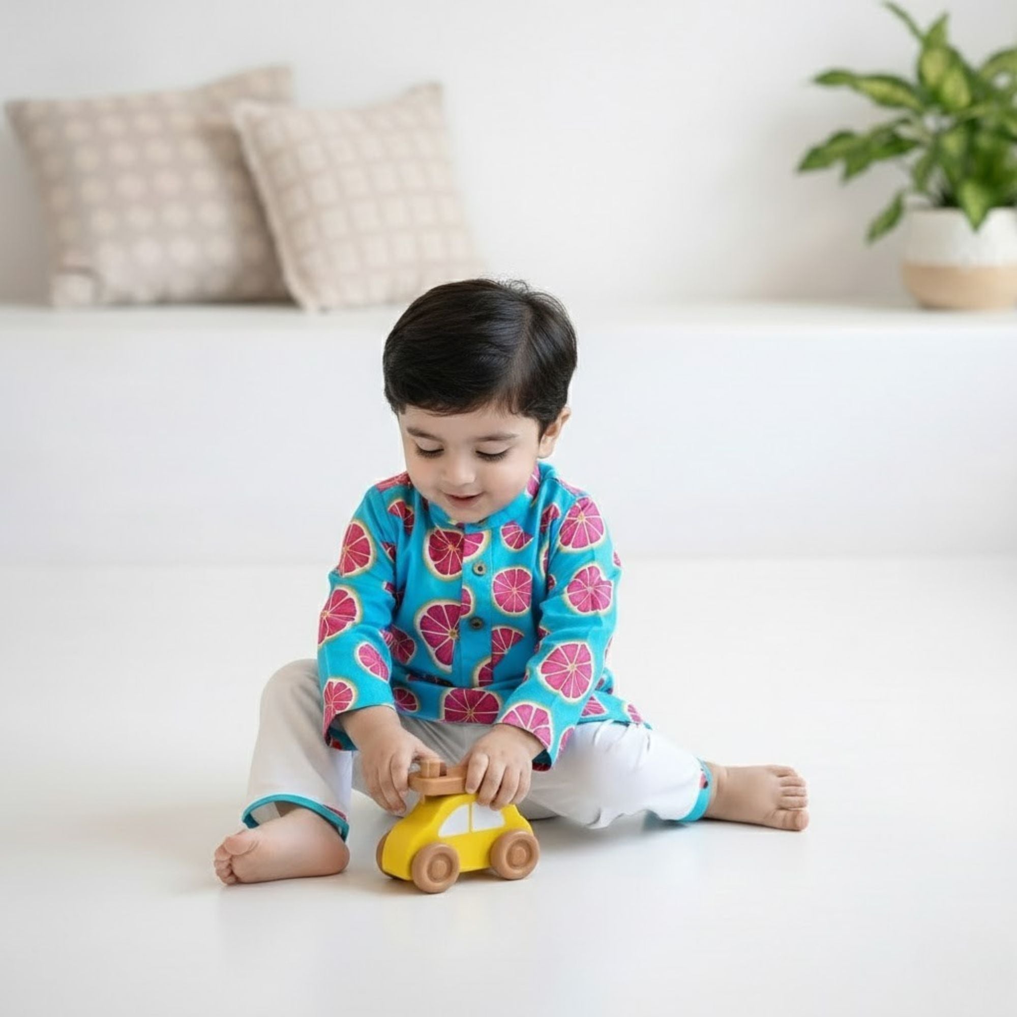 Blue Nimboo Boy Kurta Pyjama Set | Pure Cotton