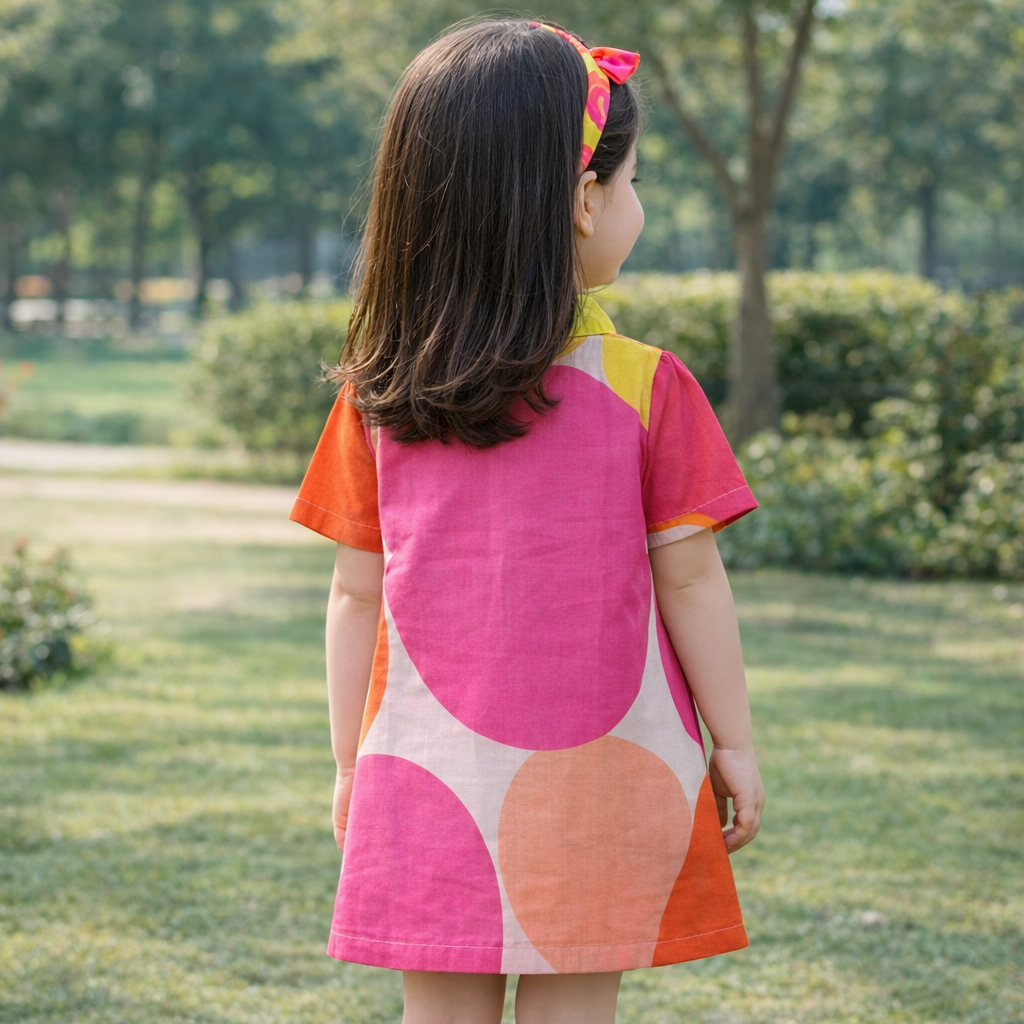 Poppins Short Shirt Dress for Girl| Pure Cotton