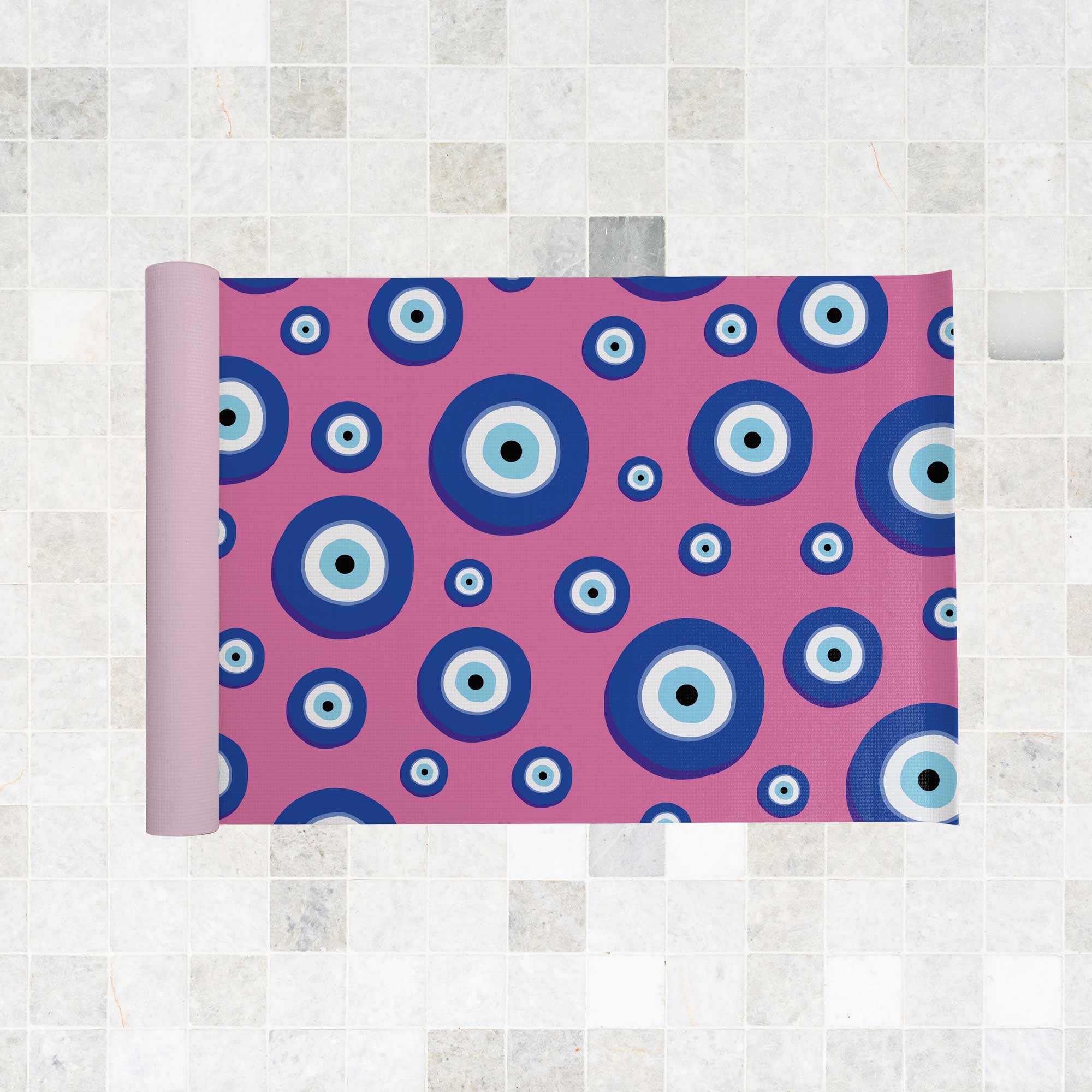 Kids Yoga Mat- Evil Eye Pink