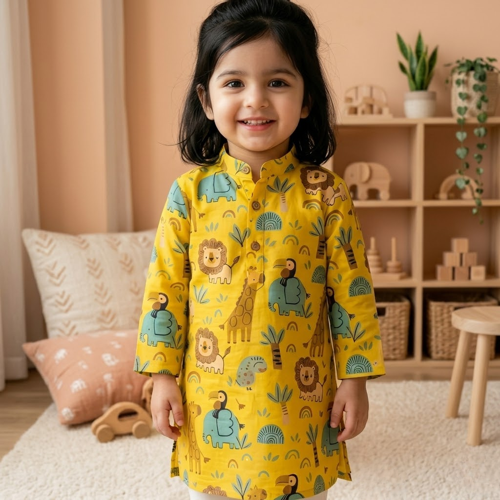 Jungle Ki Safari | Kurta Pyjama Set | Pure Cotton