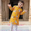 Yellow Pichwai Kurta Pajama Set for Boys| Pure Cotton