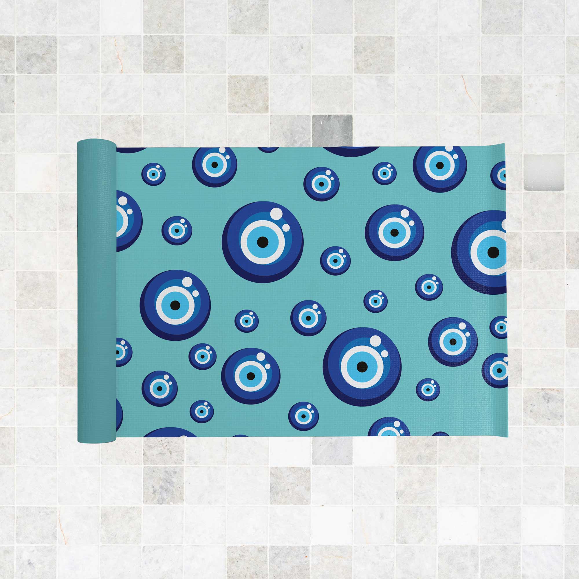 Kids Yoga Mat - Evil Eye Blue