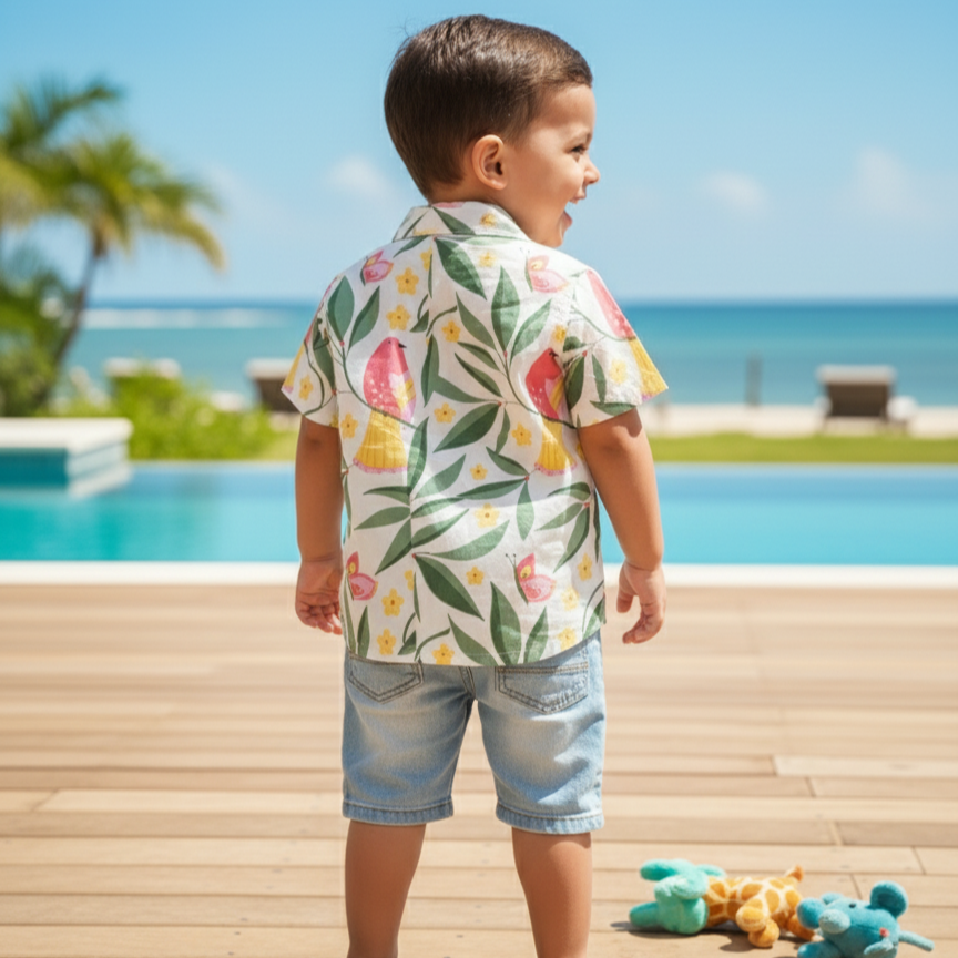 Cool Shirt for Boys| White Bird| Pure Cotton