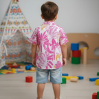 Hawaiian Shirt for Boys| Pink Jungle| Pure Cotton
