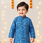 Neel Bandhej Kurta Pajama Set | Blue | Pure Cotton