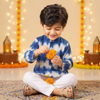 Leher Rang Kurta Pajama Set | Blue | Pure Cotton